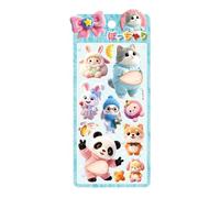 Zqkimzi Cute Cartoon Decals, Mini Animal Sticker Pack, Raised 3D Design with Strong Stick Adhesive, Waterproof Vinyl Art Set, Animals Stickers with Playful Style, Decor Pack for Notebook Use