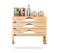 Zqkimzi Dispenser di pellicole da cucina, dispenser taglia-pellicola con scritta, riutilizzabile, salvaspazio, per frigorifero, cucina, riserva, parete, appartamento