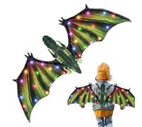 Zqkimzi Dragon Wings, Electric Dinosaur Costume Toy, Realistic Flapping Wings with LED Lights and Music, Excellent for Boys Toddler Dress Up Birthday Christmas Halloween Parties
