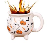Zqkimzi Halloween Mug, Fun Fall Coffee Cup, Witchy Themed Drinkware, Sturdy Ceramic Design with Seasonal Table Decor for Apartment, Restaurant, Farmhouse, Kitchen, Counter, 5.12x3.74 inches