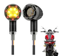 Zqkimzi Rear Motorcycle LED Turn Signal Lights, LED Motorcycle Turn and Brake Lights, Retro Motorcycle Turn Signal Indicators, Motorcycle Bullet Turn Signal Indicators, LED Bullet Turn Signal Lights
