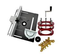 Zqkimzi Sistema di sollevamento del router in metallo, sollevatore in alluminio con piastra superiore, sistema di sollevamento manuale, piastra superiore in alluminio per scanalature, rifilatura