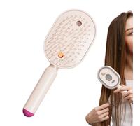Zqkimzi Spazzole per capelli bagnati da donna, spazzola a vibrazione con luce rossa, cuscino d'aria elettrico riccio con delicato districamento, presa per la cura del cuoio capelluto, preparazione per