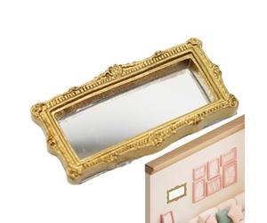 Zqkimzi Specchio in miniatura per casa delle bambole mobili vintage in | Specchio da parete come elemento decorativo per artigianato, oggetti artistici, parete, superficie del tavolo