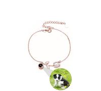 ZqlDDayUP Braccialetti personalizzati con l'immagine all'interno Personalizzato Foto Proiezione Pendente Tulipano Fiore Braccialetti Creativi Proiezione Gioielli per Mamma Moglie Regalo di Compleanno