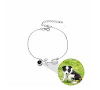 ZqlDDayUP Braccialetti personalizzati con l'immagine all'interno Personalizzato Foto Proiezione Pendente Tulipano Fiore Braccialetti Creativi Proiezione Gioielli per Mamma Moglie Regalo di Compleanno