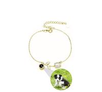 ZqlDDayUP Braccialetti personalizzati con l'immagine all'interno Personalizzato Foto Proiezione Pendente Tulipano Fiore Braccialetti Creativi Proiezione Gioielli per Mamma Moglie Regalo di Compleanno