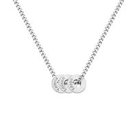 ZqlDDayUP Collana con nome di famiglia personalizzata, collane con 1-7 ciondoli personalizzati per uomo e donna, gioiello con ciondolo in acciaio inossidabile con iniziale e data incise, regalo