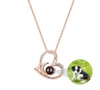ZqlDDayUP Collana foto personalizzata con immagine all'interno ti amo alla luna e collana indietro 925 argento sterlina amore cuore ciondolo collane gioielli regali per le donne mamma moglie