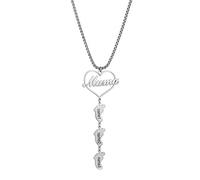 ZqlDDayUP Collana personalizzata per la mamma con 1-6 nomi e pietra di nascita Ciondolo inciso su misura a forma di cuore Collana personalizzata per la festa della mamma Regalo per le donne