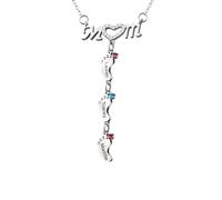 ZqlDDayUP Collana personalizzata per la mamma con 1-6 nomi e pietra di nascita Ciondolo inciso su misura a forma di cuore Collana personalizzata per la festa della mamma Regalo per le donne