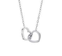 ZqlDDayUP Collane con nome personalizzate per donna, incisione personalizzata con due nomi, collana con cuori intrecciati, girocollo con doppio ciondolo a forma di cuore, collana con nome di coppia