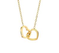 ZqlDDayUP Collane con nome personalizzate per donna, incisione personalizzata con due nomi, collana con cuori intrecciati, girocollo con doppio ciondolo a forma di cuore, collana con nome di coppia
