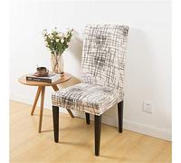 ZQMHCY Copri Sedie Sala da Pranzo 6 Pezzi Beige Strisce Marroni Coprisedia Elasticizzati con Schienale Lavabile Estraibile Spandex Coprisedie Resistente Moderna Copri sedie Soggiorno