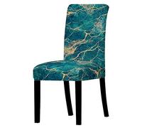ZQMHCY Copri Sedie Sala da Pranzo 6 Pezzi Oro Turchese Coprisedia Elasticizzati con Schienale Lavabile Estraibile Spandex Coprisedie Resistente Moderna Copri sedie Soggiorno