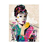 ZQMHCY Diamond Painting Kit 5D Audrey Hepburn Quadri con Perline Adulti Diamond Painting Kit 5D Full Bambini Diamond Painting Grandi Dimensioni Decorazione da Parete 30x40cm