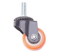 ZQQJKHUS Ruote in gomma per carrello, ruote girevoli da 3,8 cm, colore arancione/senza freni