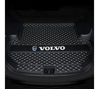 ZQQKX Auto Pelle Tappetini Bagagliaio per Volvo XC60 2018-2023 2024 2025, su Misura Vasca Baule Tappeto Fodera Bagagli Tappetino Antiscivolo Accessori,Black+Beige