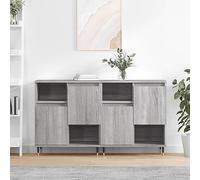 ZQQLVOO 2 credenze grigio Sonoma in legno dal design senza tempo, materiale durevole e ampio spazio per un'organizzazione ottimale e una presentazione stabile del vostro