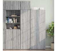 ZQQLVOO Armadio alto sottile Sonoma grigio, 45 x 42,5 x 225 cm, in legno con due scomparti e salvaspazio per asciugamani, articoli decorativi e molto altro ancora, montaggio a parete possibile
