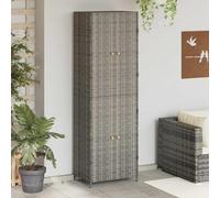 ZQQLVOO Armadio da giardino grigio, 59 x 40 x 180 cm, in polyrattan con 4 scomparti e design impermeabile. Questo armadio da giardino decorativo e pratico in rattan sintetico resistente offre molto