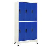 ZQQLVOO Armadio in acciaio grigio blu, 90 x 45 x 180 cm, con grucce e porta targhetta, per ufficio e scuola, con scomparti chiudibili e ventilazione