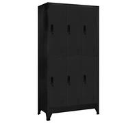 ZQQLVOO Armadio nero 90 x 45 x 180 cm in acciaio con grucce e porta targhette per ufficio e scuola