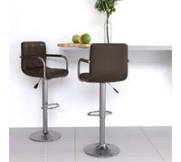 ZQQLVOO Bar Stools Stylish Counter Stool - Sgabello da bar, 2 pezzi, in ecopelle, colore marrone, adatto per aste da ufficio, facile da montare