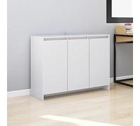 ZQQLVOO Credenza bianca, 102 x 33 x 75 cm, in legno con 3 ante e piastra robusta per spazio e conservazione, mobile durevole come complemento decorativo per il vostro arredamento