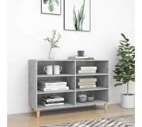 ZQQLVOO Credenza grigio cemento, 103,5 x 35 x 70 cm, con 6 ripiani e 4 gambe in legno, spazio per libri e decorazioni, design scandinavo, robusto armadio portaoggetti