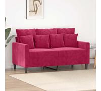 ZQQLVOO Divano 2 posti rosso vino largo 120 cm in morbido velluto con robusto telaio in metallo per stabilità e comoda imbottitura - Divano dal design moderno per soggiorno