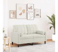 ZQQLVOO Divano a 2 posti con cuscino decorativo, color crema, 120 cm, in velluto, comodo arredo imbottito per soggiorno, con struttura in metallo e rivestimenti rimovibili, divano dal design moderno