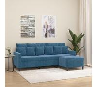 ZQQLVOO Divano a 3 posti con sgabello, 180 cm, in velluto, con comoda imbottitura e struttura robusta per soggiorno, sgabello versatile come seduta aggiuntiva, design moderno