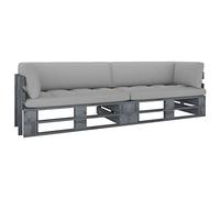 ZQQLVOO Divano in pallet 2 posti con cuscino, legno di pino impregnato | Resistente alle intemperie, bassa manutenzione, per terrazza e giardino, design senza tempo in pallet