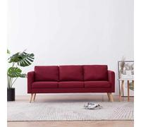 ZQQLVOO Elegante divano a 3 posti rosso vino realizzato in tessuto resistente con elevato comfort di seduta, cuscini rimovibili e robusto telaio in legno per il tuo soggiorno o ufficio.