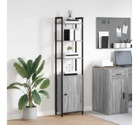 ZQQLVOO Libreria a 6 ripiani, 40 x 24 x 161 cm, in legno, grigio sonoma | Componenti in acciaio, presentazione flessibile, moderno effetto loft, facile da pulire, molto spazio