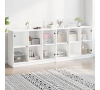 ZQQLVOO Libreria bianca con ante in legno, 204 x 37 x 75 cm, spazio per libri e documenti, piano superiore stabile per articoli decorativi, materiale durevole