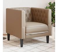 ZQQLVOO Poltrona Chesterfield Cappuccino in similpelle con bottoni e braccioli imbottiti per un comfort elegante e un ambiente elegante
