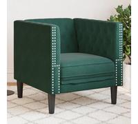 ZQQLVOO Poltrona Chesterfield in velluto verde scuro con seduta imbottita e classica cucitura a bottoni per un comfort elegante