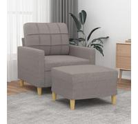 ZQQLVOO Poltrona con sgabello in tessuto tortora da 60 cm, rivestimento resistente e struttura robusta per una comoda esperienza di seduta, include un versatile poggiapiedi per il relax e un ulteriore