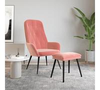 ZQQLVOO Poltrona relax con sgabello, in velluto rosa, per lettura e TV, per interni e ufficio