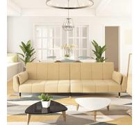 ZQQLVOO SAMS - Divano letto con rivestimento in velluto e schienale regolabile - Divano letto pieghevole per ospiti con struttura in legno e gambe in metallo, 2 cuscini inclusi, mobili lounge