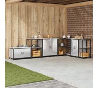 ZQQLVOO Scaffalatura da cucina con ripiano con porta argentata portaoggetti modulare con design resistente al calore per interni ed esterni, 60 x 50 x 92 cm, in acciaio inox