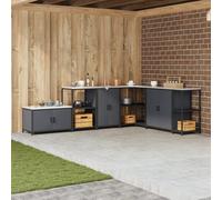 ZQQLVOO Scaffalatura da cucina con ripiano con porta color antracite, spazio modulare, con design resistente al calore, per interni ed esterni, 60 x 50 x 92 cm