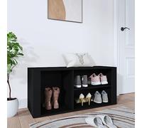 ZQQLVOO Scarpiera nera, 100 x 35 x 45 cm, materiale a base di legno, con più scomparti e stabile piastra superiore per riporre e organizzare