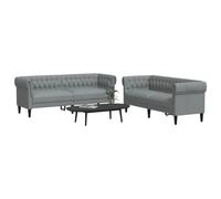 ZQQLVOO Set di 2 divani in tessuto grigio chiaro, comodo cuscino imbottito e gambe di supporto stabili per un uso duraturo, set divano dal design moderno per soggiorno, sala da pranzo o ufficio