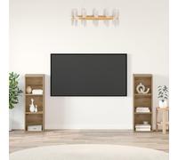 ZQQLVOO Set di 2 mobili per TV, in legno di rovere, fatti a mano, per TV