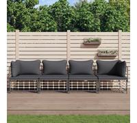 ZQQLVOO Set di 4 sedie da giardino con cuscino, colore: antracite