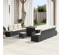 ZQQLVOO Set di 6 divani da giardino con design in rattan sintetico e cuscini resistenti ai raggi UV, telaio in acciaio per terrazze, balconi, verande, mobili da esterno per comodi gruppi di seduta