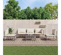 ZQQLVOO Set di 6 lounge da giardino con cuscino, antracite, in polyrattan, per esterni
